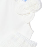 Completo due pezzi (top+gonna) ecrù