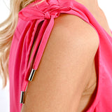 Canotta con fiocchi spalline fucsia