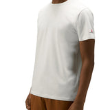 T-shirt in cotone stretch e logo panna