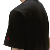 T-shirt in piquet stretch di cotone e seta nero