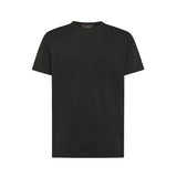 T-shirt in piquet stretch di cotone e seta nero