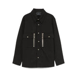 Camicia belisce con decorazione zip nero