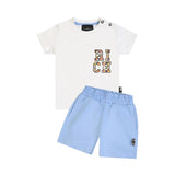 Completo t-shirt e bermuda glava bianco/celeste