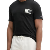 T-shirt TJM stampa logo paisley flag sul retro nero
