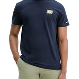 T-shirt TJM stampa logo bubble back blu