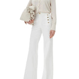 Pantalone zampa denim naturale