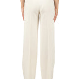 Pantalone chino palazzo misto lino burro