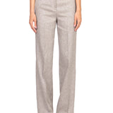 Pantalone chino palazzo lino/cotone sabbia