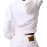 Felpa con cappuccio archive in cotone bianco