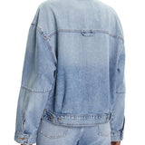 Giubbino con bottoni in denim chiaro