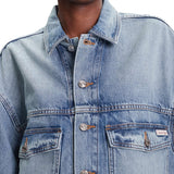 Giubbino con bottoni in denim chiaro