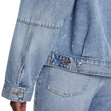 Giubbino con bottoni in denim chiaro