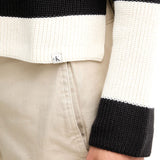 Dolcevita a righe chunky loose nero/bianco