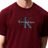 T-shirt Calvin Klein con logo frontale bordeaux
