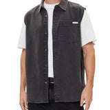 Camicia senza manica in denim grigio scuro