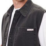 Camicia senza manica in denim grigio scuro