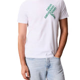 T-shirt Calvin Klein con stampa diagonale bianco