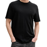 T-shirt Calvin Klein logo chest embro in cotone nero