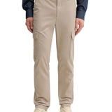 Pantaloni slim fit cargo in cotone kaki