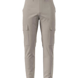 Pantaloni slim fit cargo in cotone kaki