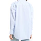 Camicia oversize con taschino celeste