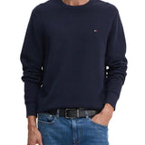 Maglia Tommy Hilfiger in cotone strutturato blu navy