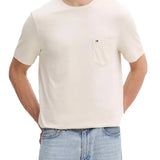 T-shirt Tommy Hilfiger con taschino e logo in cotone biologico beige