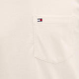 T-shirt Tommy Hilfiger con taschino e logo in cotone biologico beige