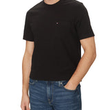 T-shirt Tommy Hilfiger con taschino e logo in cotone biologico nero