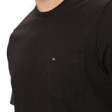 T-shirt Tommy Hilfiger con taschino e logo in cotone biologico nero