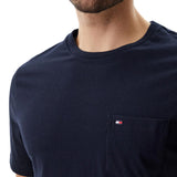 T-shirt Tommy Hilfiger con taschino e logo in cotone biologico blu
