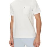 T-shirt Tommy Hilfiger con taschino e logo in cotone biologico bianco