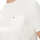 T-shirt Tommy Hilfiger con taschino e logo in cotone biologico bianco