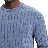 Maglia Tommy Hilfiger con lavorazione a trecce turchese