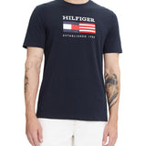 T-shirt Tommy Hilfiger con bandiera blu navy