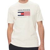 T-shirt Tommy Hilfiger con bandiera avorio