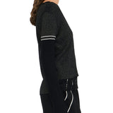 Cardigan con inserto in pizzo nero