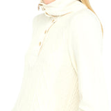 Lupetto LiuJo lavorato con mezza zip e bottoni latte