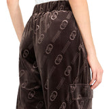 Pantaloni jogging in ciniglia cioccolato