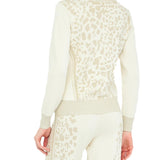 Girocollo LiuJo in maglia con stampa leopardata latte/oro
