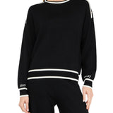 Girocollo LiuJo con profili a contrasto nero/bianco