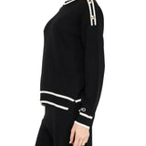 Girocollo LiuJo con profili a contrasto nero/bianco