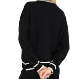 Girocollo LiuJo con profili a contrasto nero/bianco