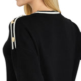 Girocollo LiuJo con profili a contrasto nero/bianco