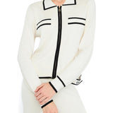 Cardigan con zip LiuJo e profili a contrasto bianco/nero
