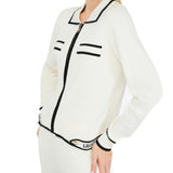 Cardigan con zip LiuJo e profili a contrasto bianco/nero