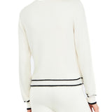 Cardigan con zip LiuJo e profili a contrasto bianco/nero