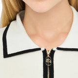 Cardigan con zip LiuJo e profili a contrasto bianco/nero