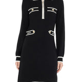 Abito in maglia LiuJo con profili a contrasto nero/bianco