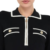 Abito in maglia LiuJo con profili a contrasto nero/bianco